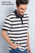 Polo maille piquée rayée