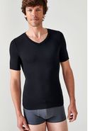 T-shirt col V manches courtes fine côte Thermolactyl Sensitive