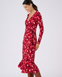 Robe en maille effet cache-coeur fibres viscose