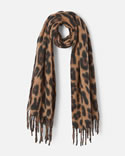 Echarpe à franges motif animalier