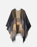 Poncho à carreaux