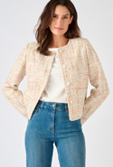 Veste effet tweed fils brillants