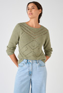 Pull maille ajourée pur coton
