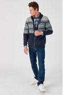Gilet zippé mélange laine maille jacquard
