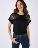 T-shirt maille jersey à sequins