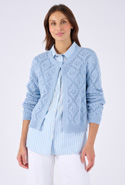 Cardigan ajouré fil ruban