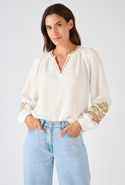 Blouse brodée en gaze de coton