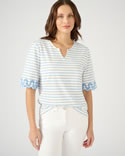 T-shirt imprimé détails brodés