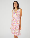 Chemise de nuit sans manches pur coton peigné