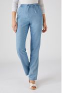 Pantalon jambes droites Toile chambray