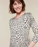 Pull maille fine imprimé panthère