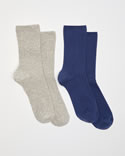Lot de 2 paires de chaussettes maille côtelée coton biologique*