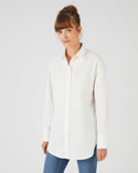 Maxi-chemise popeline unie