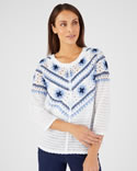 Pull maille crochet colorée
