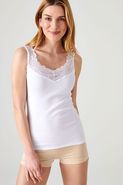 Débardeur pur coton peigné biologique et dentelle stretch