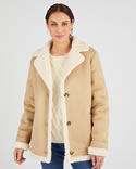 Veste effet peau lainée