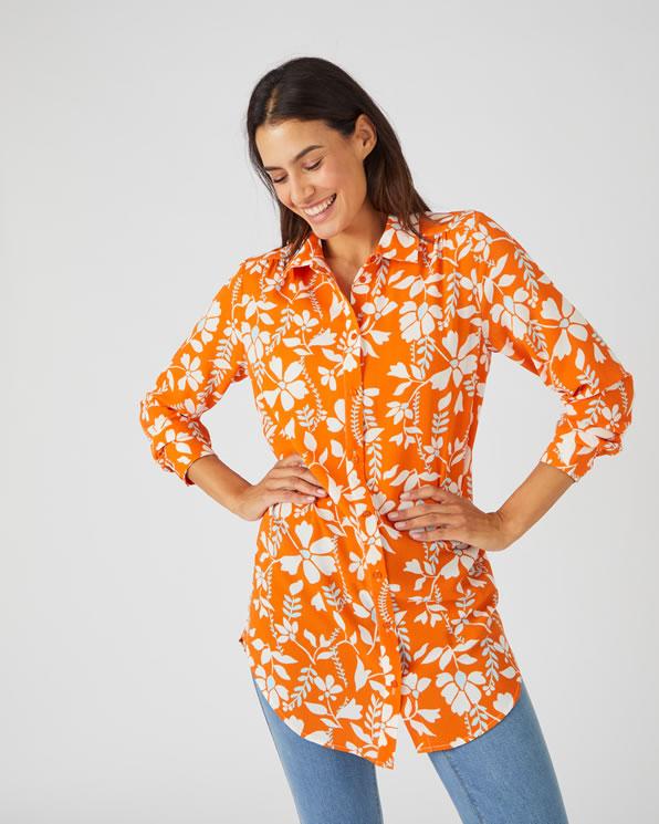 Maxi-chemise imprimée