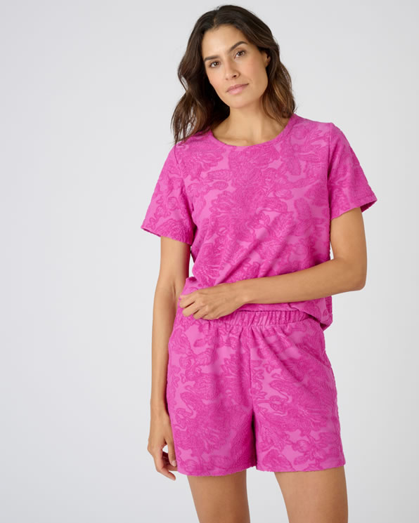 Pyjashort eponge jacquard reliefe Pyjamas Damart Luxembourg