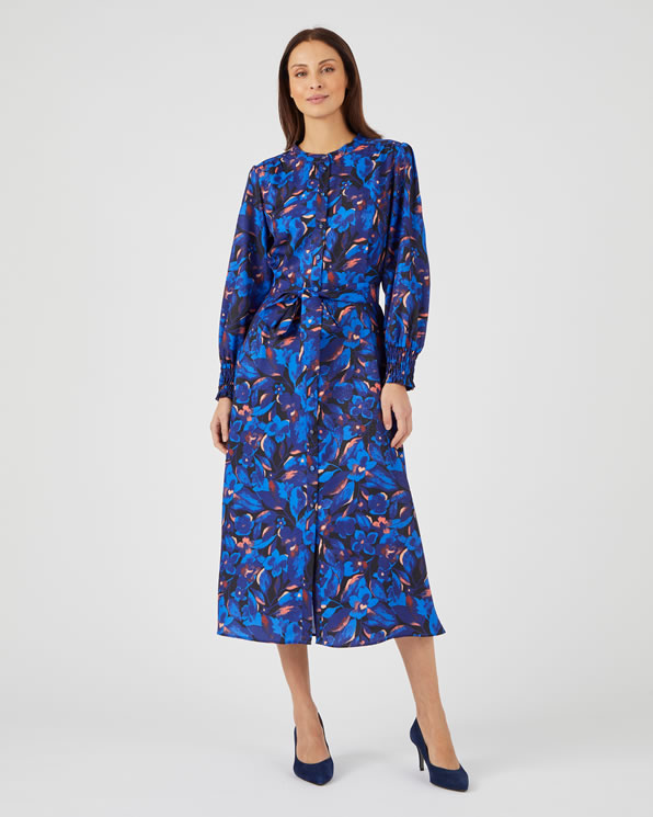 Robe-chemise fantaisie smockée