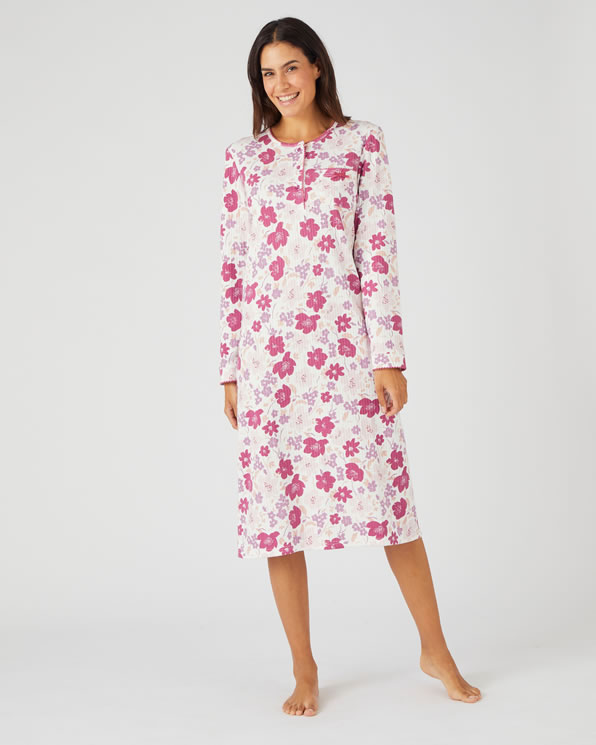 Chemise de nuit maille cotelee interieur legerement gratte Chemises de nuit Damart Luxembourg