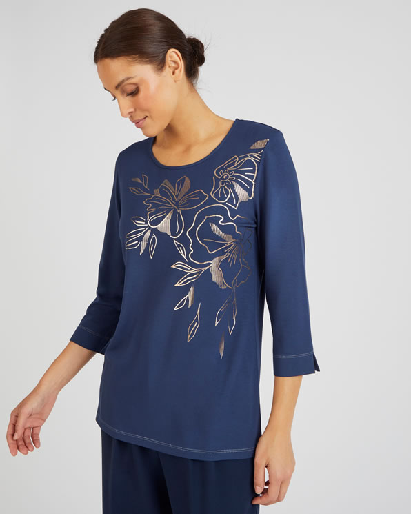 T-shirt motifs coloris doré