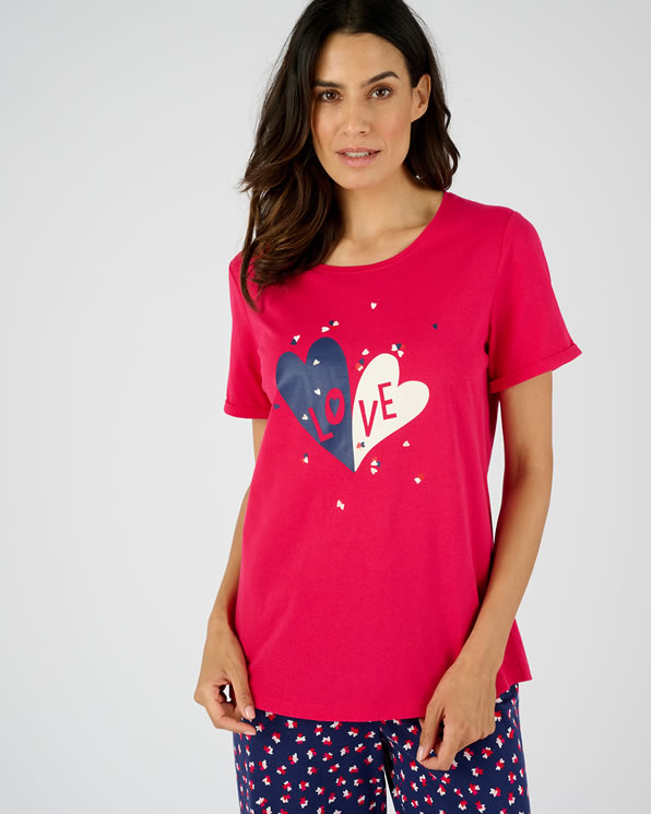 T-shirt de pyjama pur coton peigné