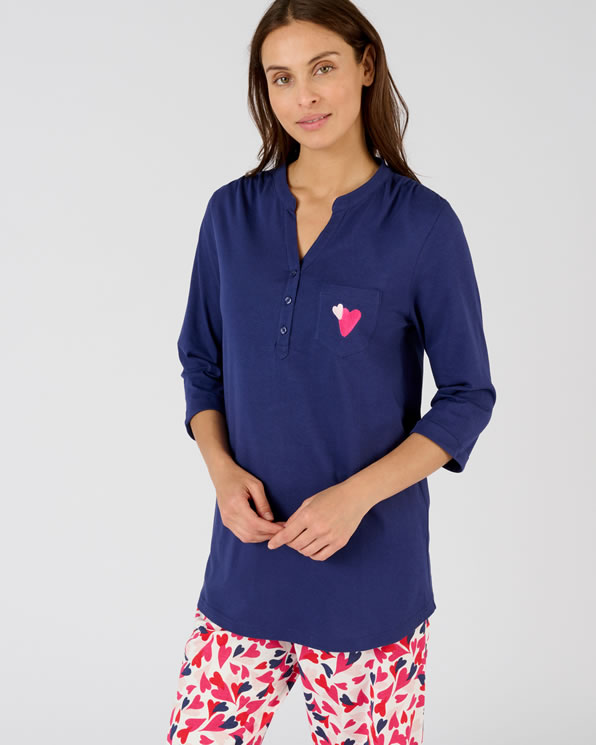 T-shirt de pyjama pur coton peigné