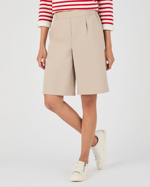 Short enfilable mélange lin et viscose