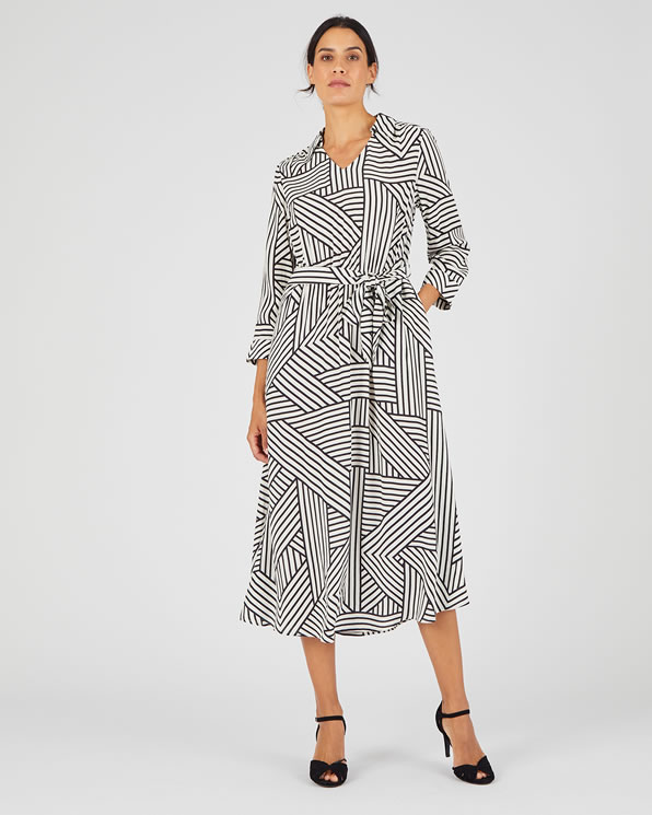 Robe crêpe imprimé graphique