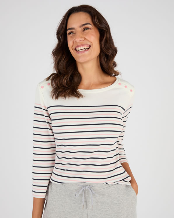 T-shirt rayé maille interlock