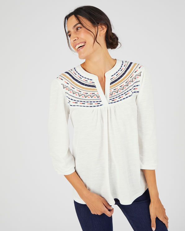 T-shirt ethnique pur coton