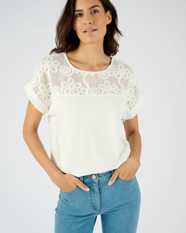T-shirt bi-matière manches T