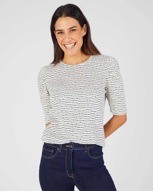 T-shirt maille rayures fantaisie