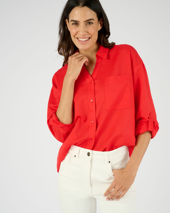 Chemise mélange lin et coton