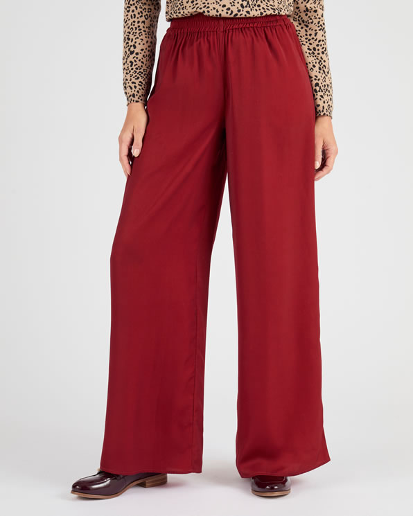 Pantalon large satiné