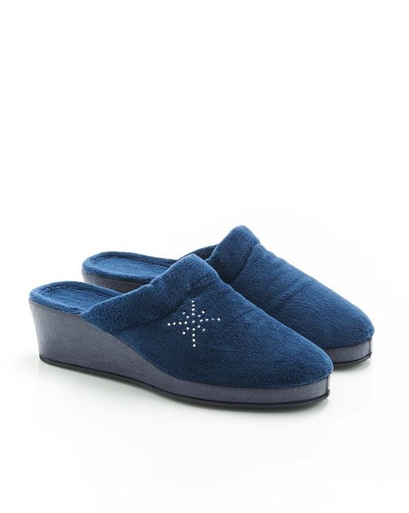 Mules velours strassé