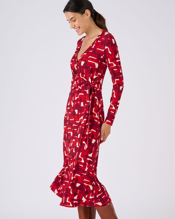 Robe en maille effet cache-coeur fibres viscose