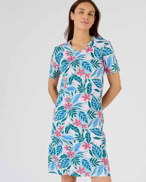 Chemise de nuit maille jersey pur coton peigné