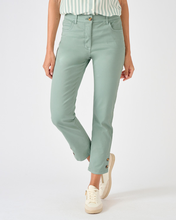 Pantalon 7/8ème fantaisie boutonnée