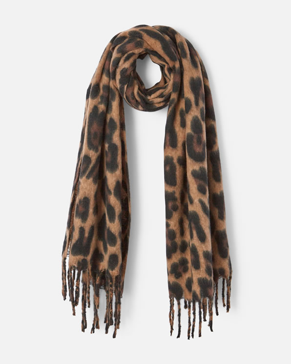 Echarpe à franges motif animalier
