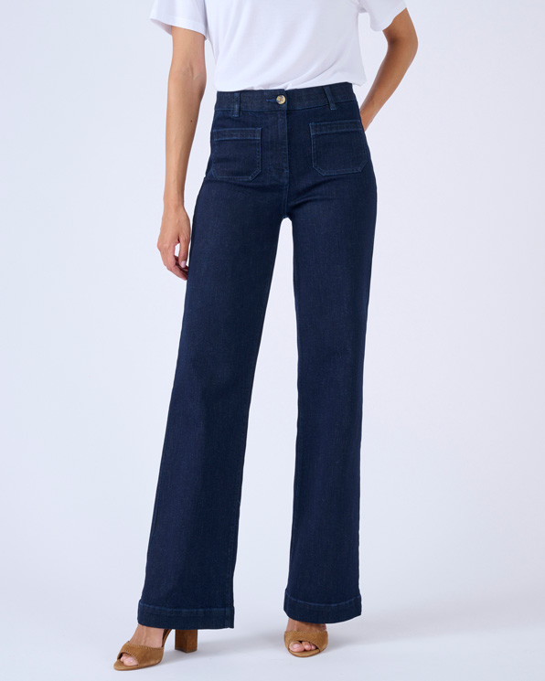 Jean large poches plaquées