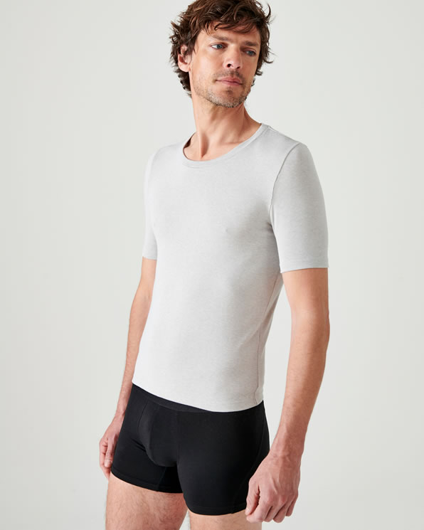 T-shirt col rond manches courtes fine côte Thermolactyl