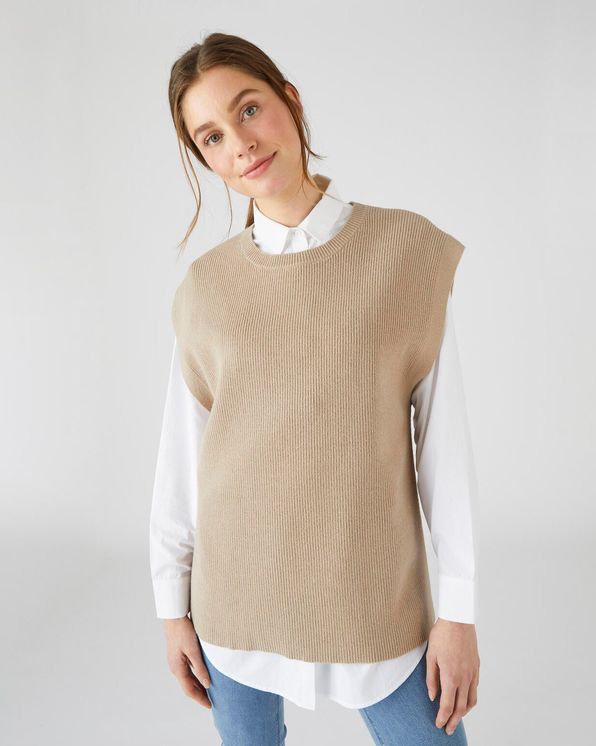 Pull en maille sans manche best sale