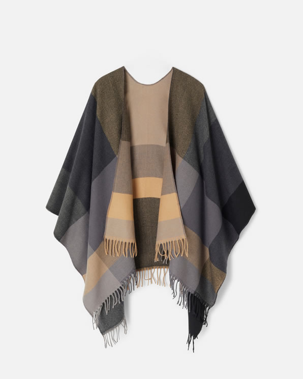 Poncho à carreaux