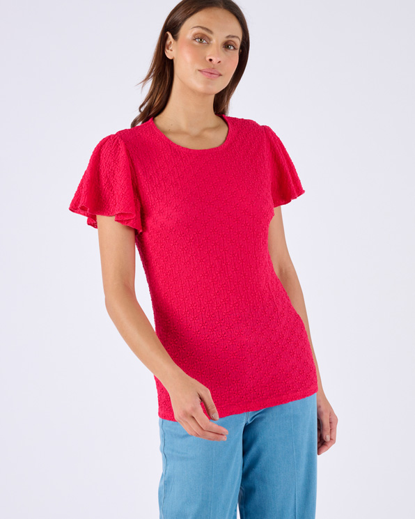 T-shirt maille jacquard reliéfée