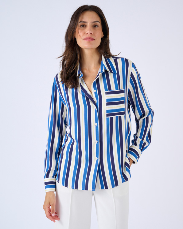 Chemisier rayures graphiques pure viscose