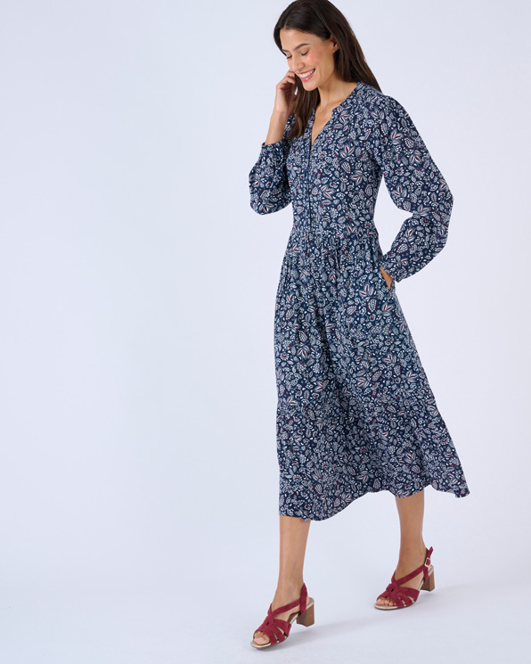 Robe longue pure viscose reliéfée
