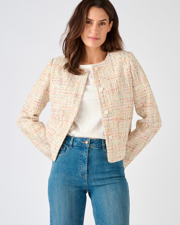 Veste effet tweed fils brillants