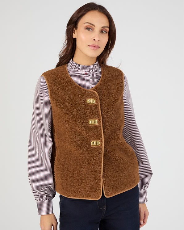 Veste sans manches maille polaire moutonnée