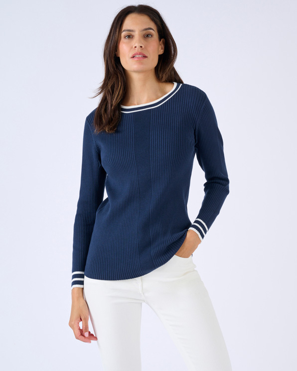 Pull côtes plates fantaisie